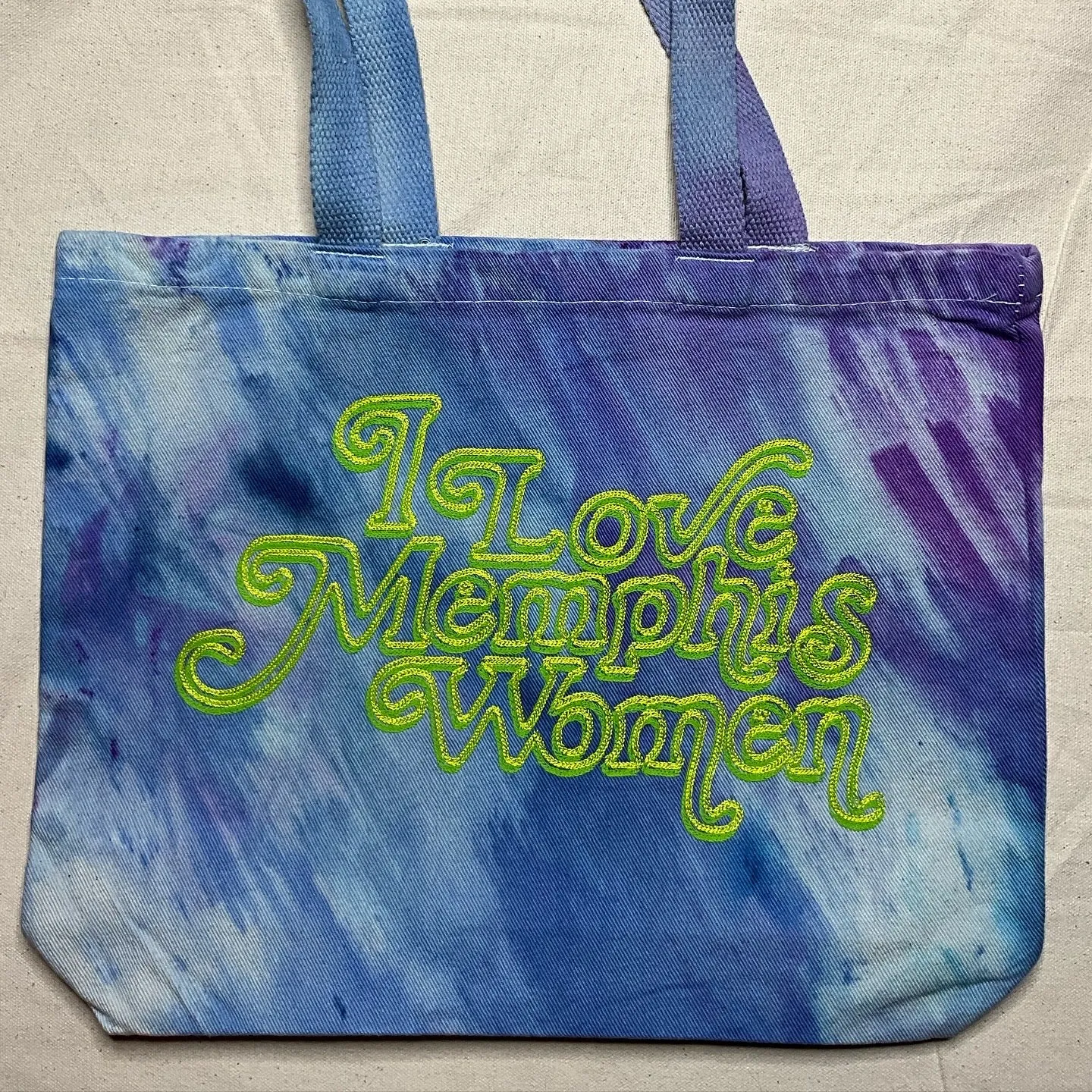 “I Love Memphis Women” Trippy Glow Tote, Lemon-Lime