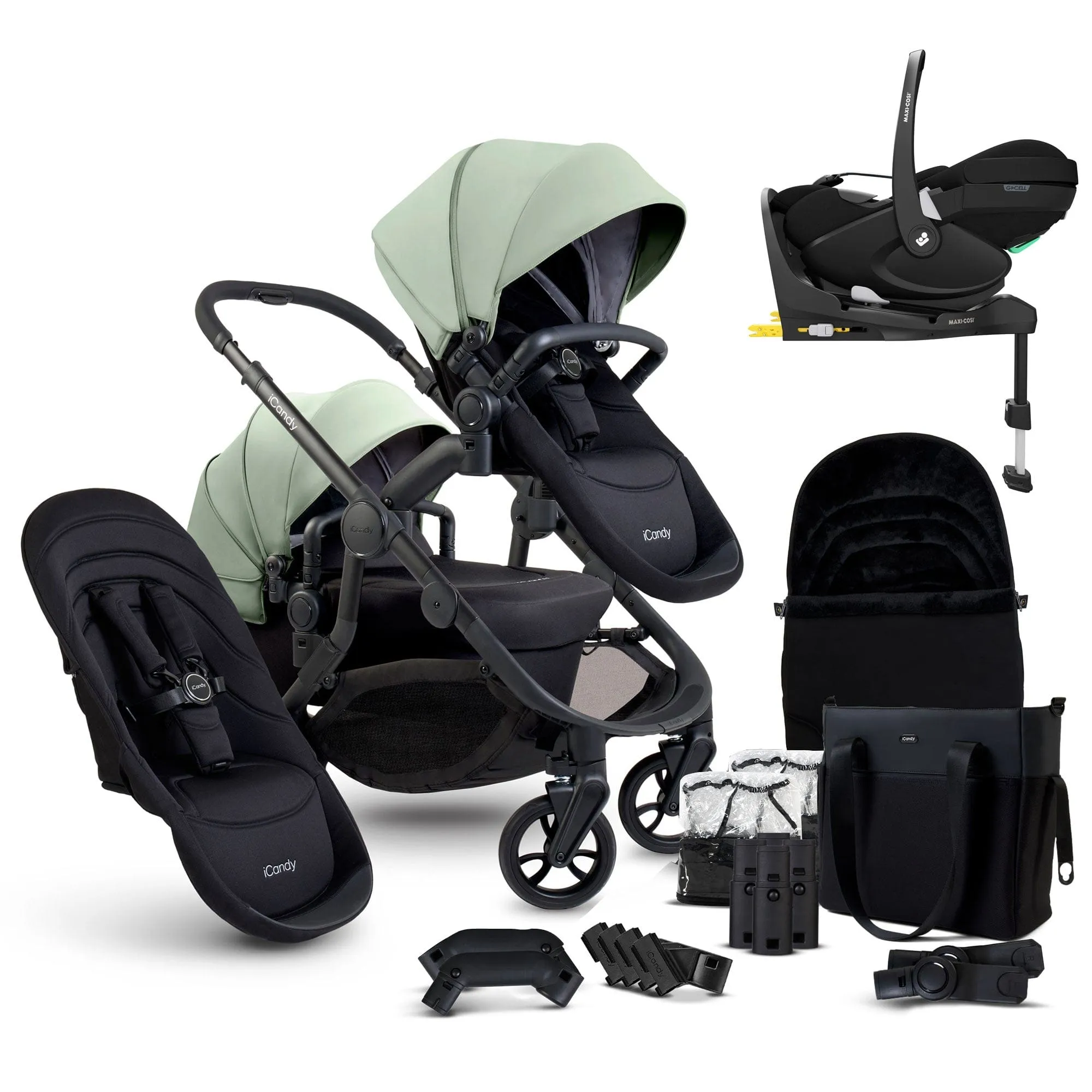 iCandy Orange 4 Double Maxi-Cosi Travel System in Pistachio