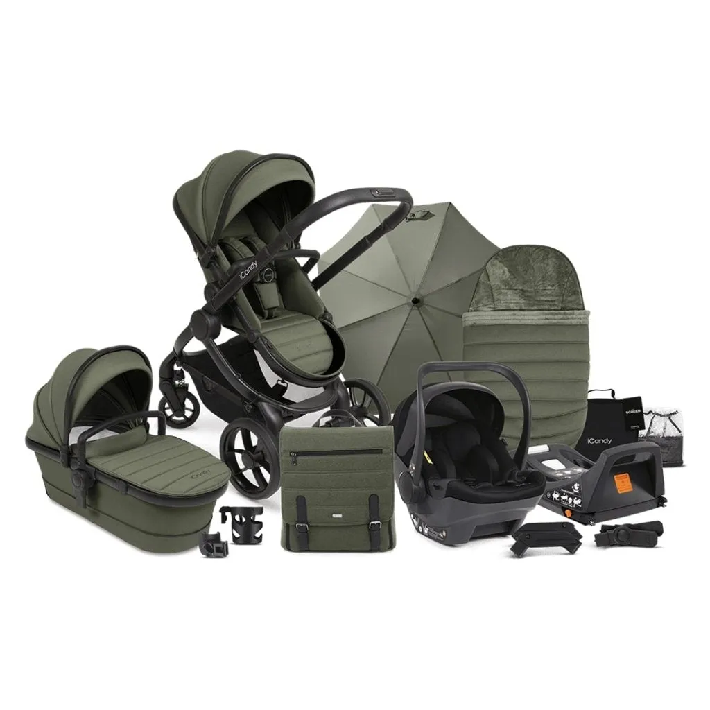 ICANDY Peach 7 Complete Bundle with Cocoon Car Seat & Base - Ivy