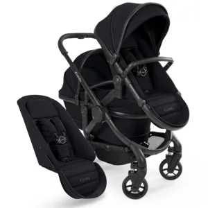 ICANDY Peach 7 Double Pushchair and Carrycot Combo Set - Black Edition