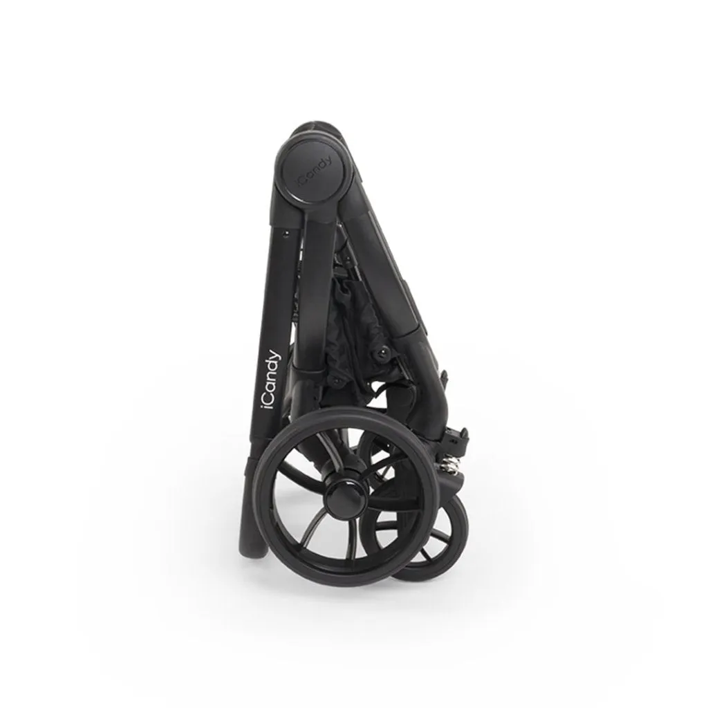 ICANDY Peach 7 Double Pushchair and Carrycot Combo Set - Black Edition