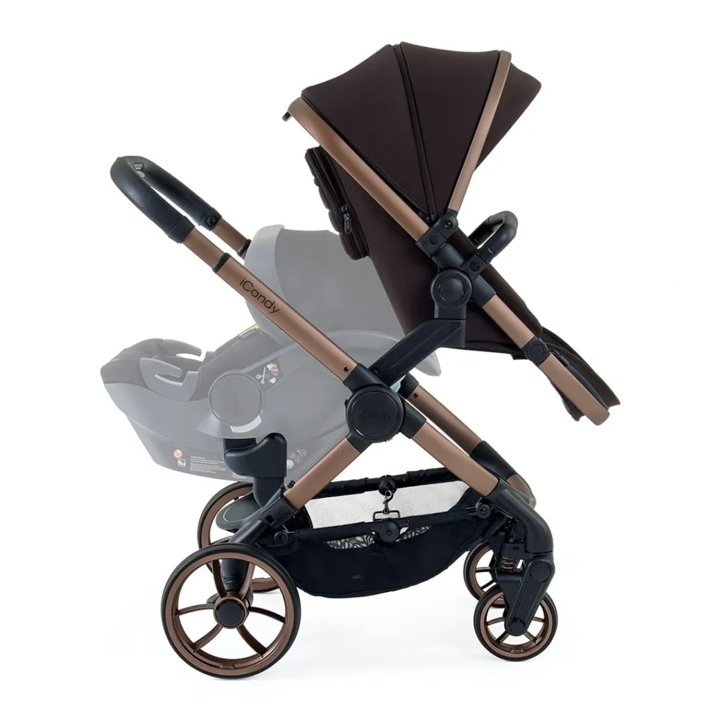 ICANDY Peach 7 Double Pushchair and Carrycot Combo Set - Pecan