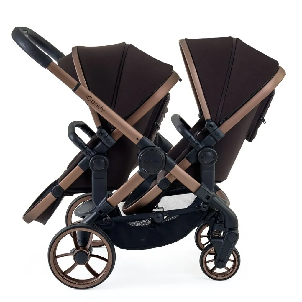 ICANDY Peach 7 Double Pushchair and Carrycot Combo Set - Pecan