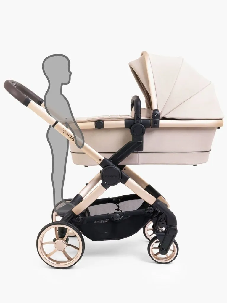 ICANDY Peach 7 Double Pushchair and Carrycot Complete Bundle Set - Biscotti