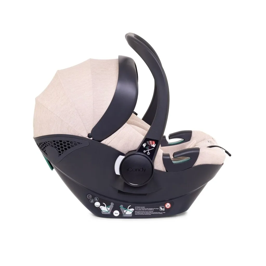 ICANDY Peach 7 Double Pushchair and Carrycot Complete Bundle Set - Biscotti