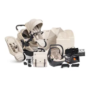 ICANDY Peach 7 Double Pushchair and Carrycot Complete Bundle Set - Biscotti