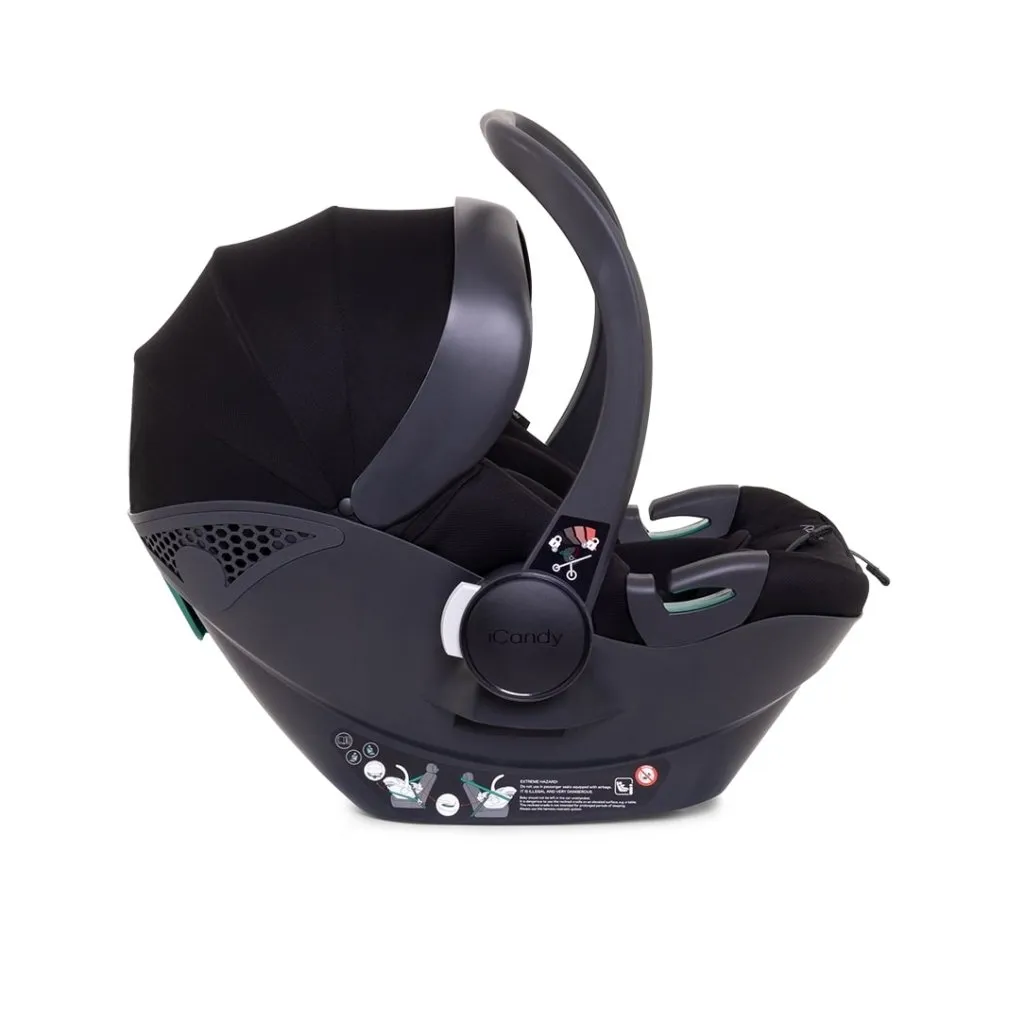 ICANDY Peach 7 Double Pushchair and Carrycot Complete Bundle Set - Black Edition
