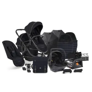 ICANDY Peach 7 Double Pushchair and Carrycot Complete Bundle Set - Black Edition