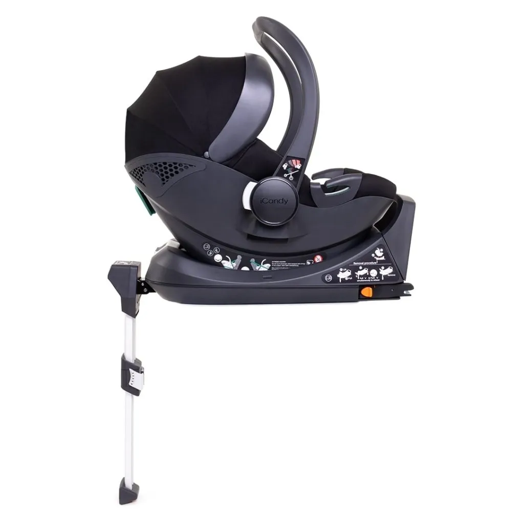 ICANDY Peach 7 Double Pushchair and Carrycot Complete Bundle Set - Black Edition