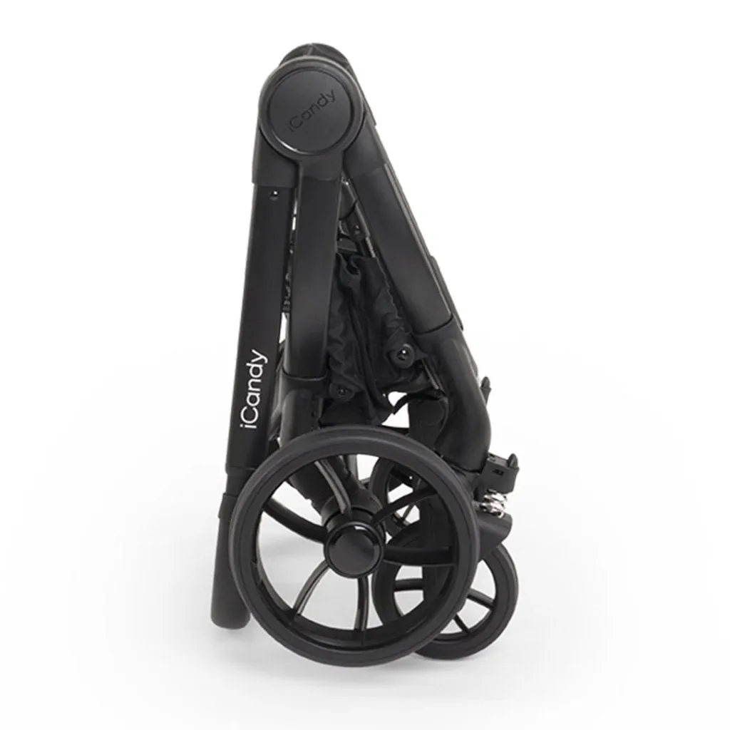 ICANDY Peach 7 Double Pushchair and Carrycot Complete Bundle Set - Jet (Cookie)