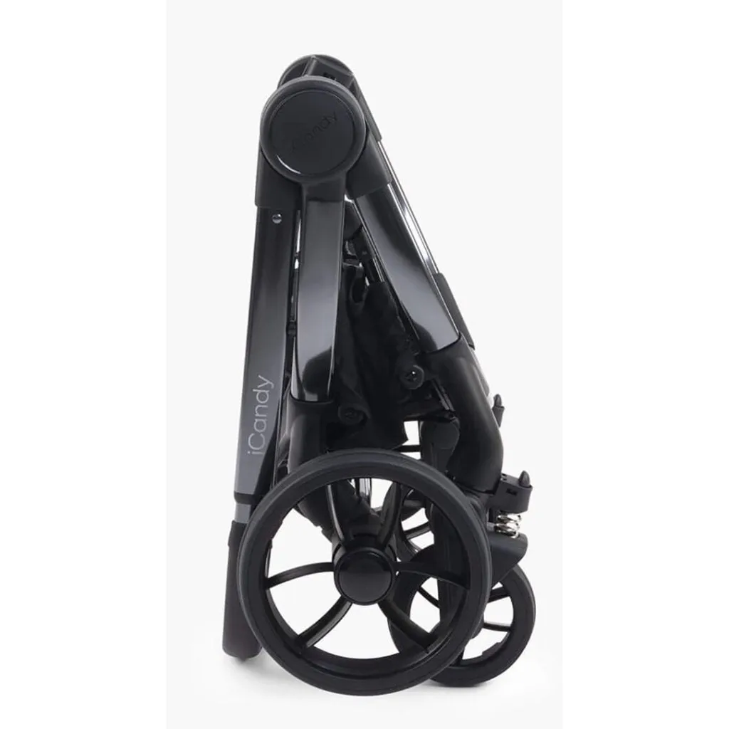 ICANDY Peach 7 Double Pushchair and Carrycot Complete Bundle Set - Phantom (Dark Grey)