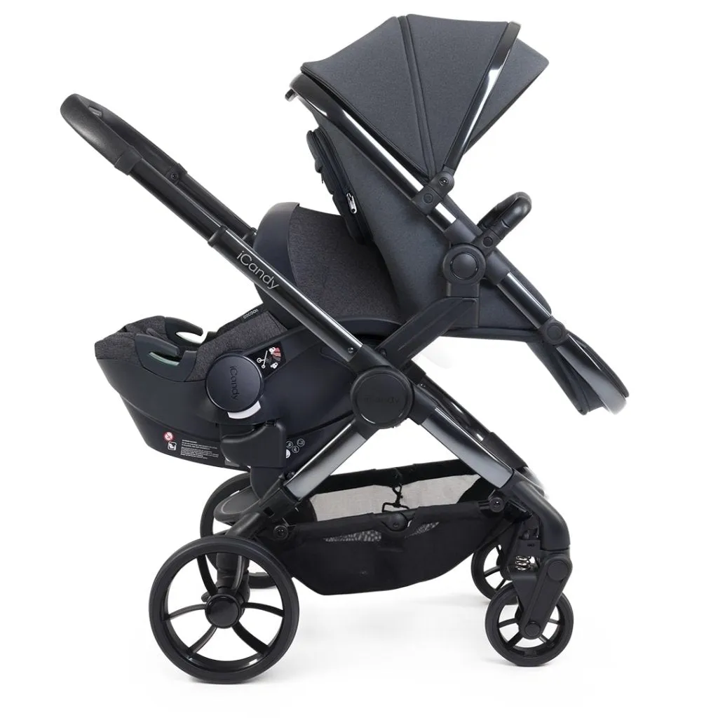 ICANDY Peach 7 Double Pushchair and Carrycot Complete Bundle Set - Truffle