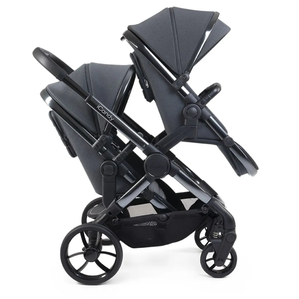 ICANDY Peach 7 Double Pushchair and Carrycot Complete Bundle Set - Truffle
