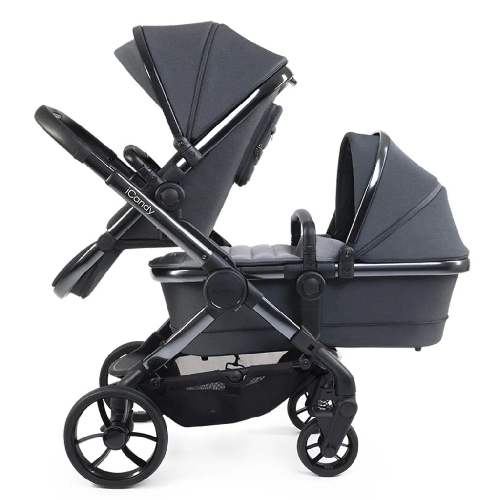 ICANDY Peach 7 Double Pushchair and Carrycot Complete Bundle Set - Truffle