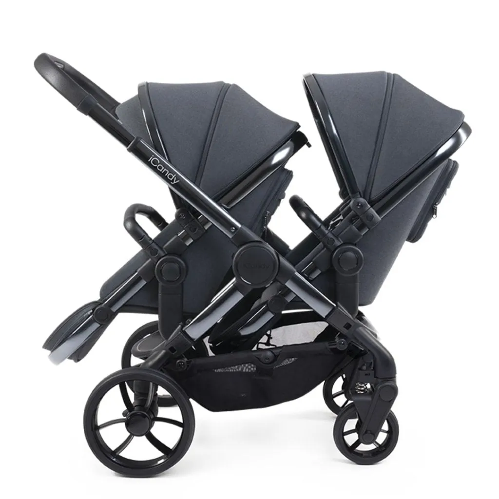 ICANDY Peach 7 Double Pushchair and Carrycot Complete Bundle Set - Truffle