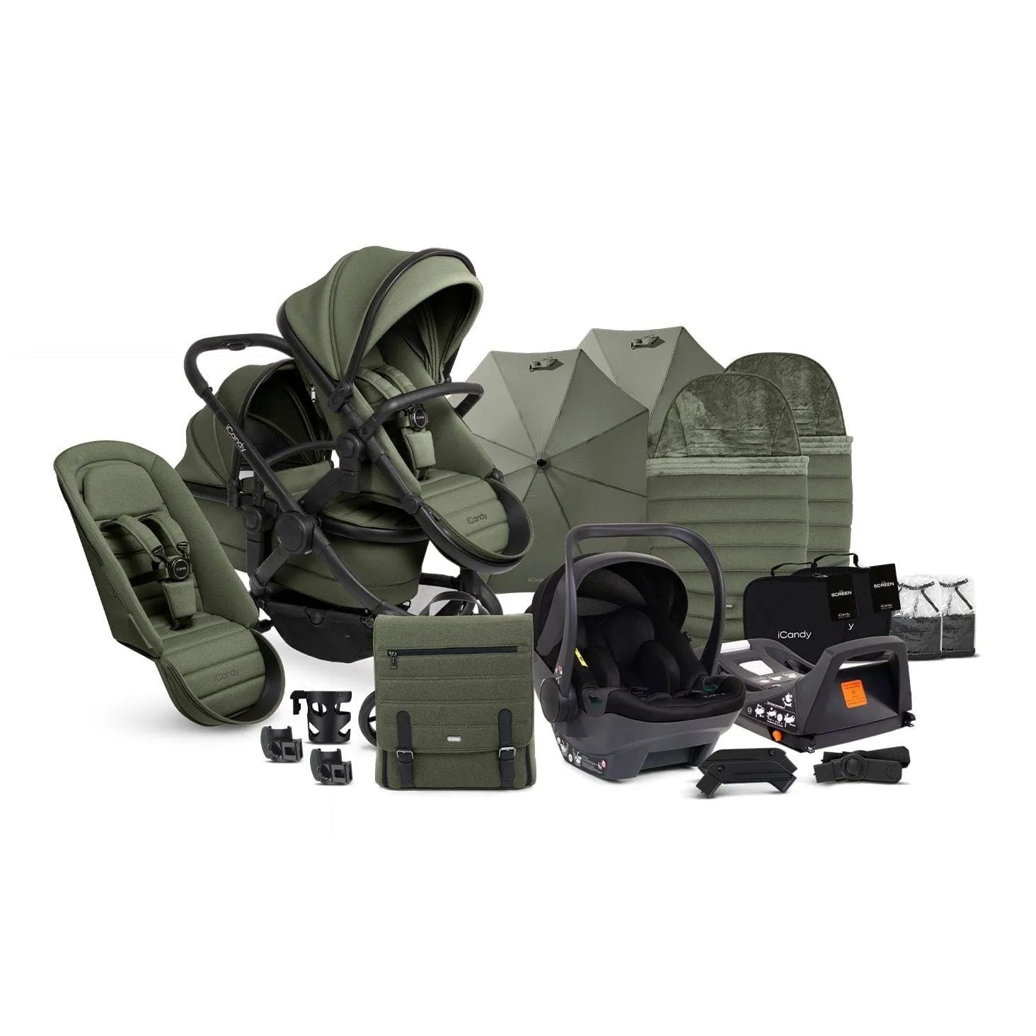 iCandy Peach 7 Double Travel System (Cocoon) Bundle - Ivy