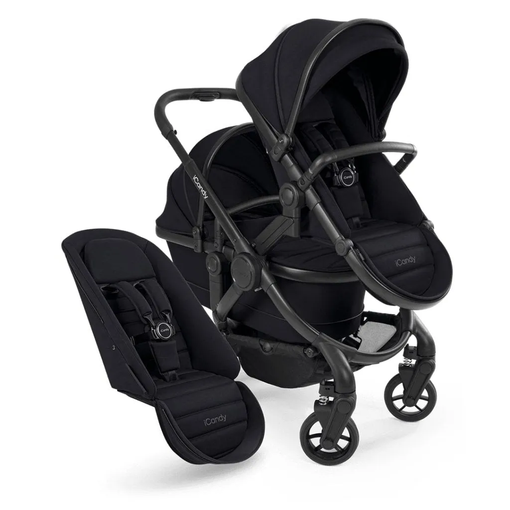 ICANDY Peach 7 Double with Black Cocoon Car Seat & Base - Black Edition