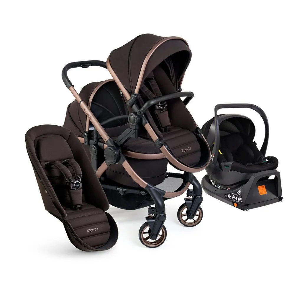 ICANDY Peach 7 Double with Black Cocoon Car Seat & Base - Pecan