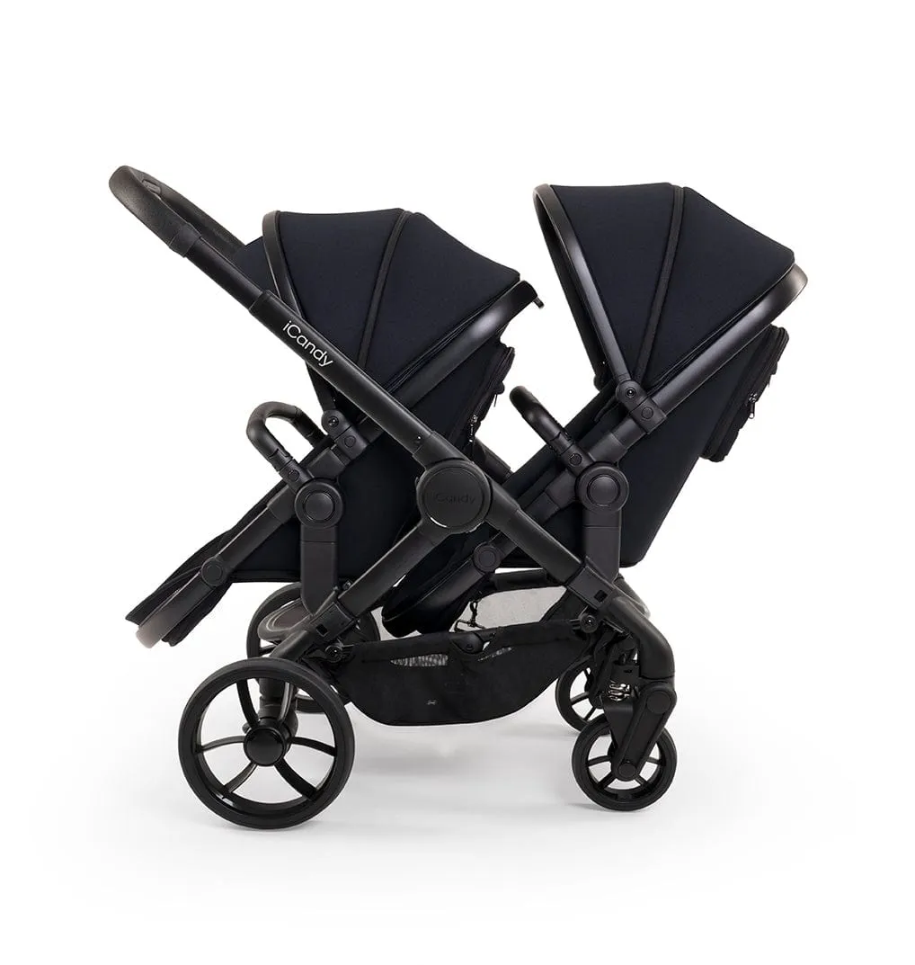 iCandy Peach 7 Twin Travel System (Cocoon) Bundle - Jet / Black Edition