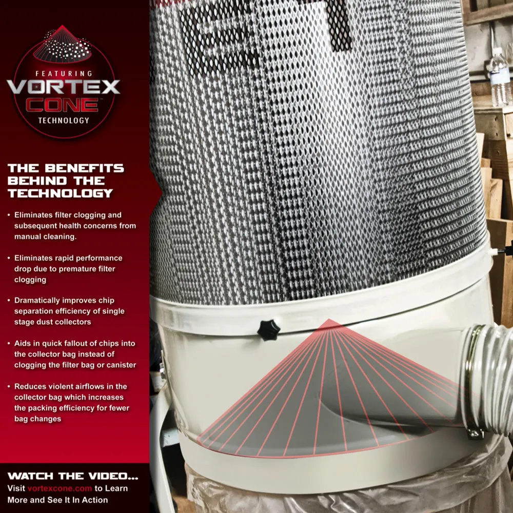 JET 30-Micron Bag Filter Kit DC-1100VX-BK Dust Collector 1.5hp, 1PH, 115V