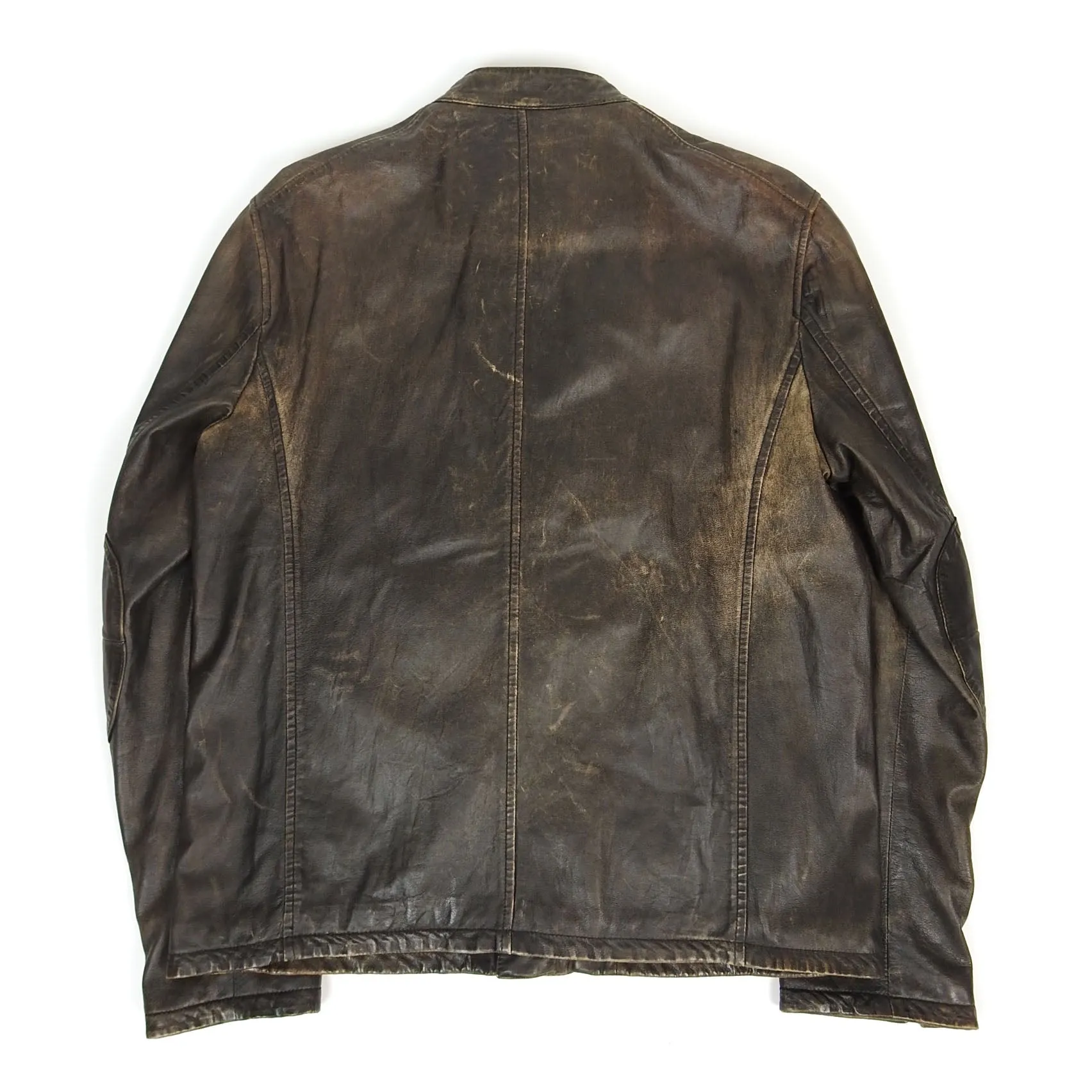 John Varvatos Leather Moto Jacket Size 48