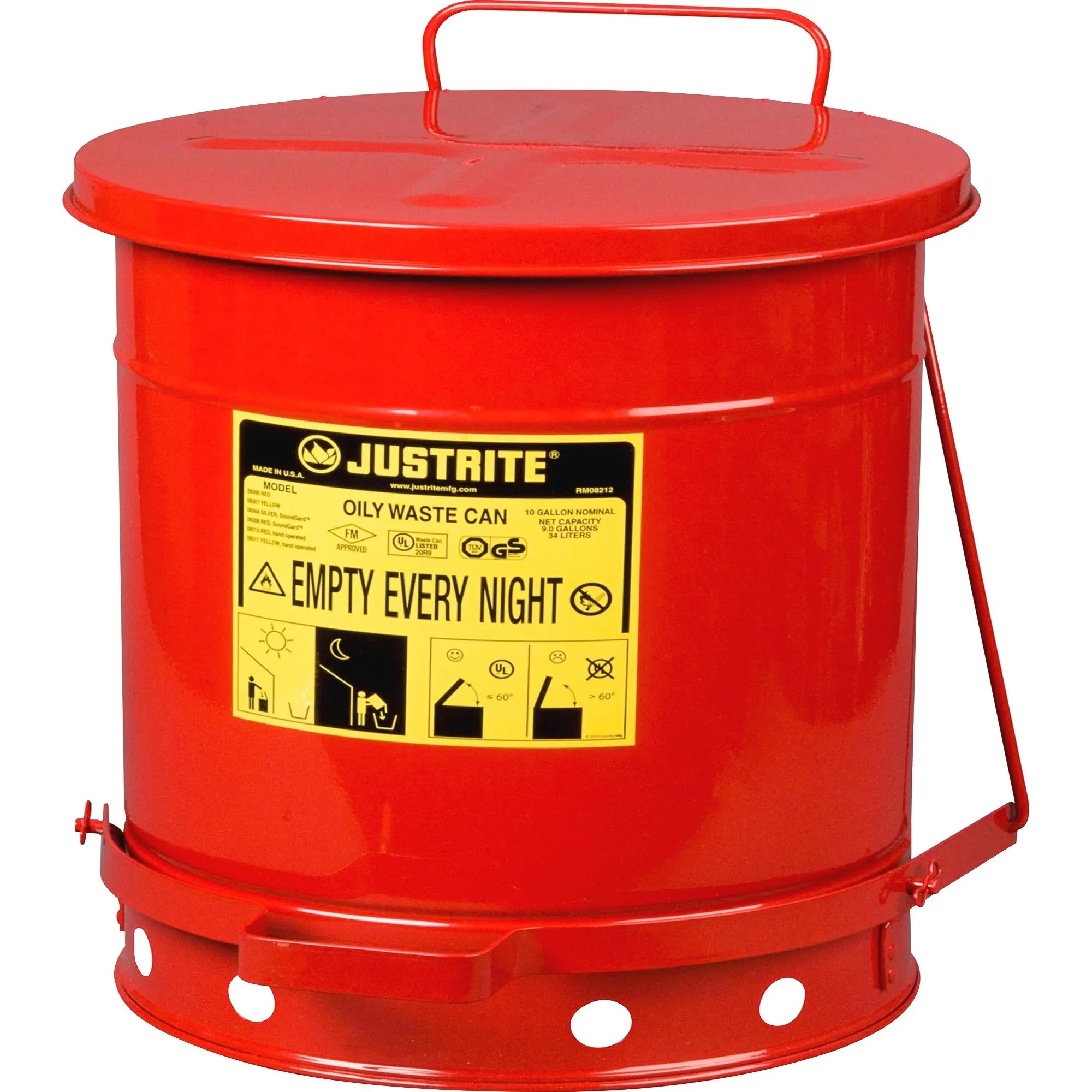 Justrite Just Rite 10-gallon Oily Waste Can