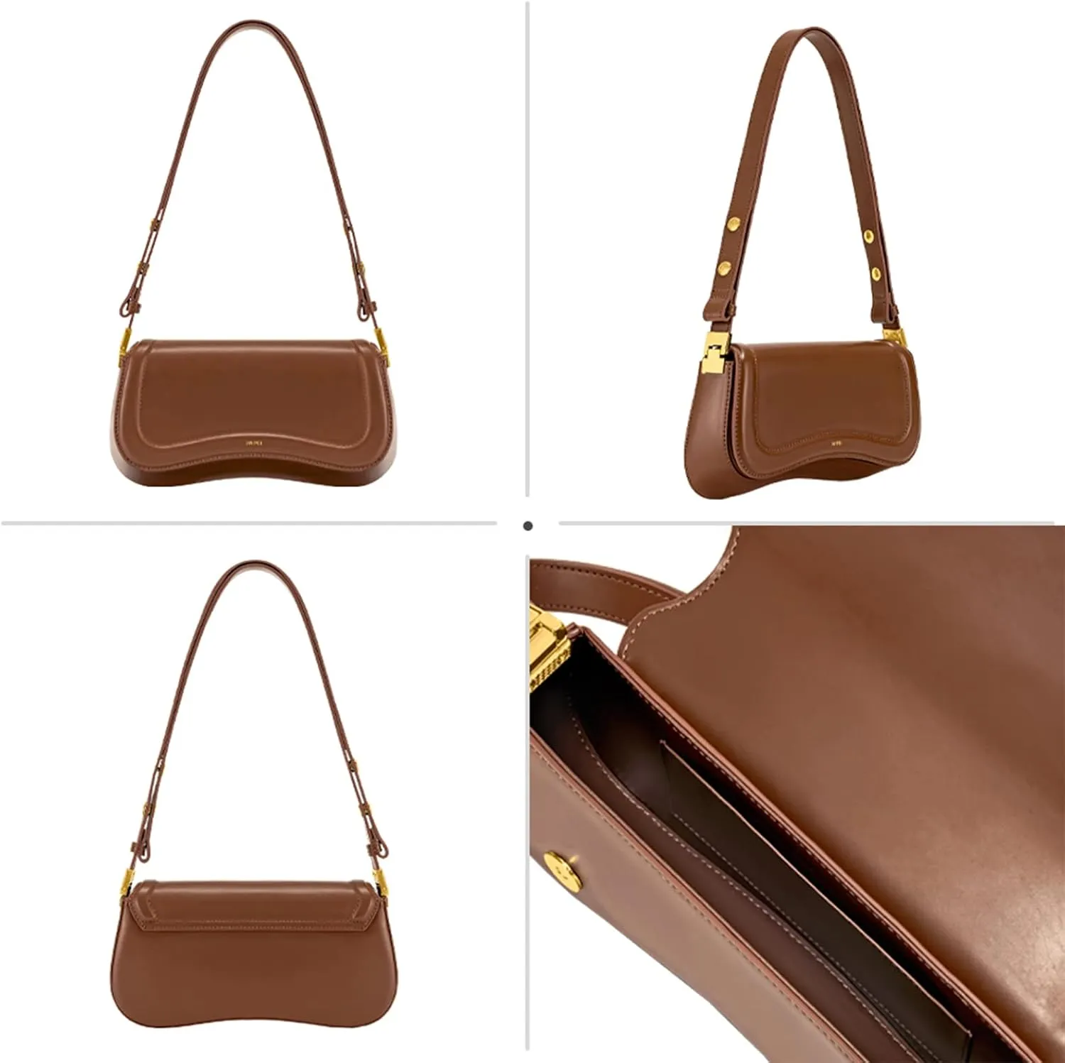 JW PEI Joy Minimalist vegan leather shoulder bag with adjustable strap