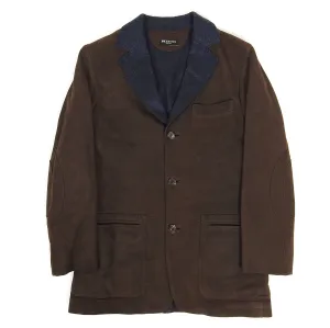 Kiton Leather, Cashmere Lined Blazer Size 48
