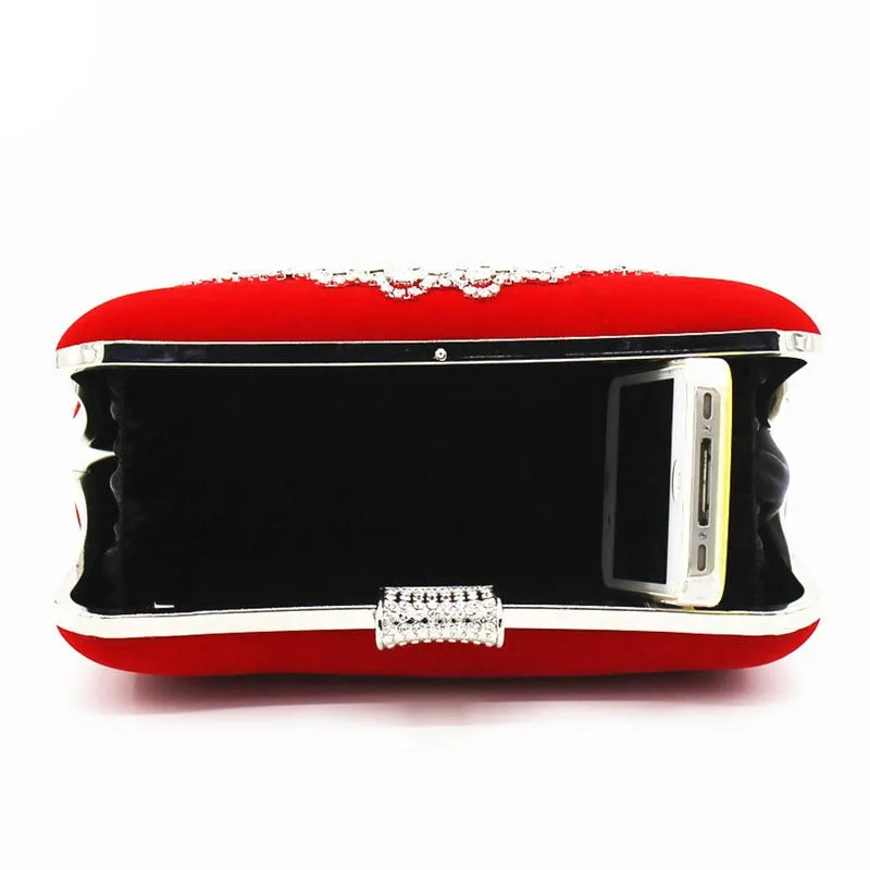 Ladies Velvet Clutch Rhinestone