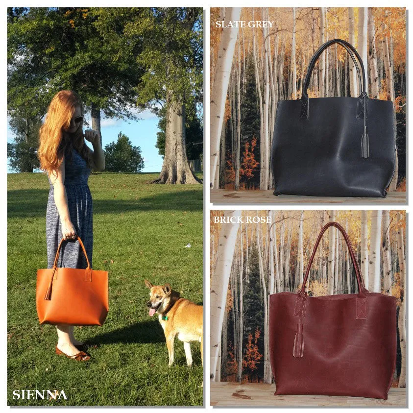 Large Everyday Tote - Large Leather Tote