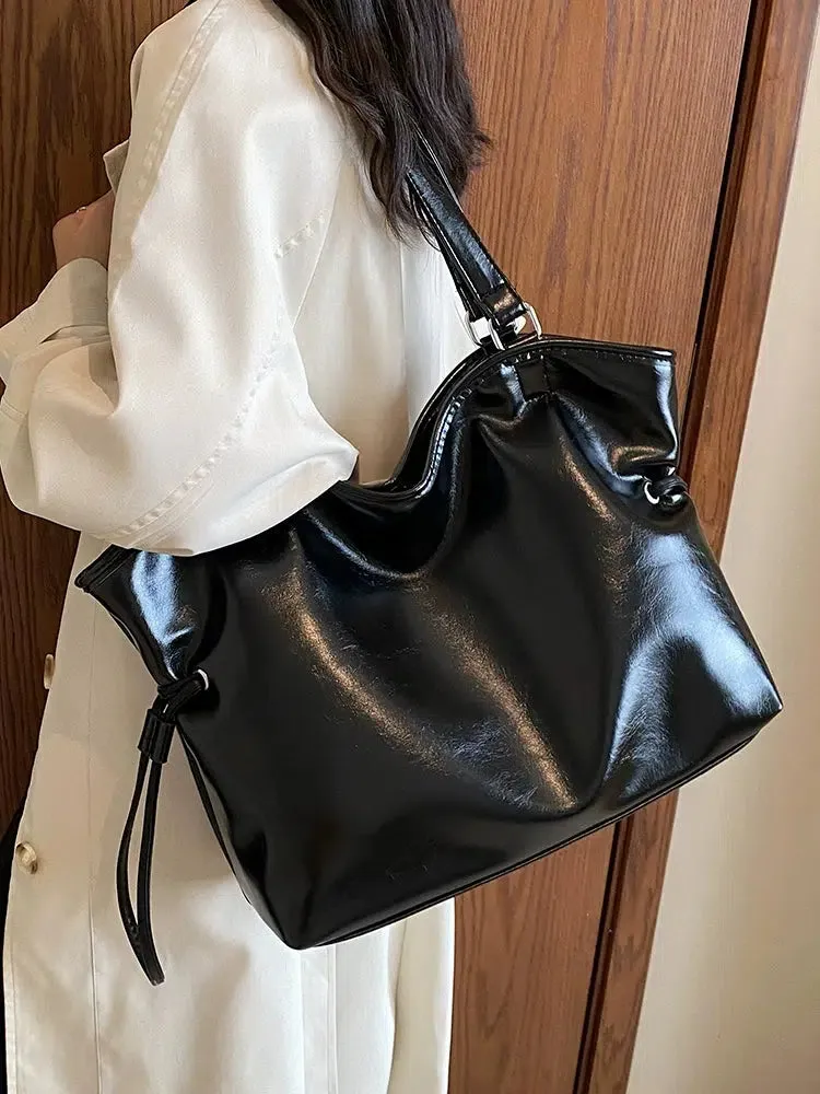 Large Faux Leather Tote Bag