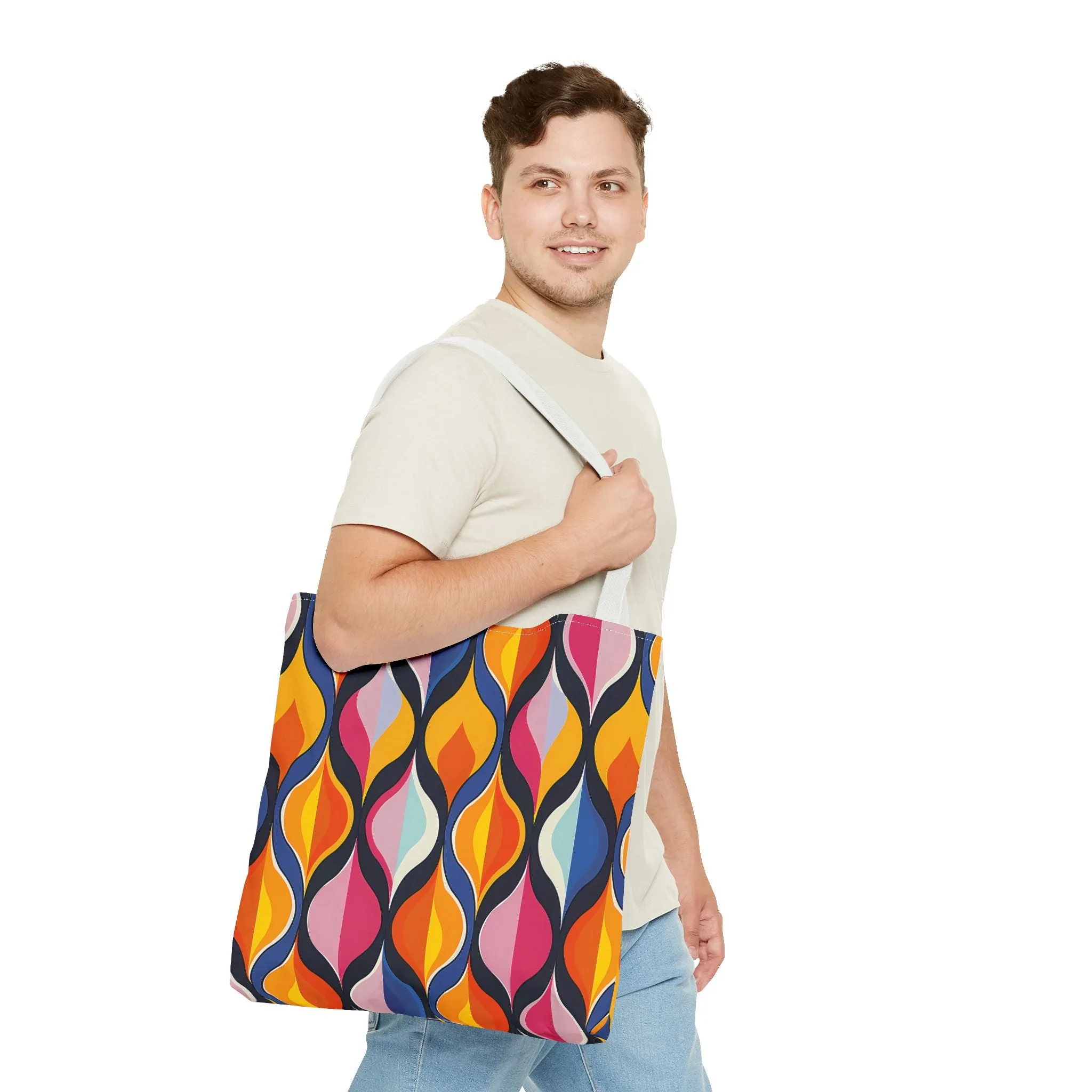 Lattice Dreams Tote Bag - Bring Retro Vibes to Life with Every Step! Available in 3 sizes.lable in 3 sizes.