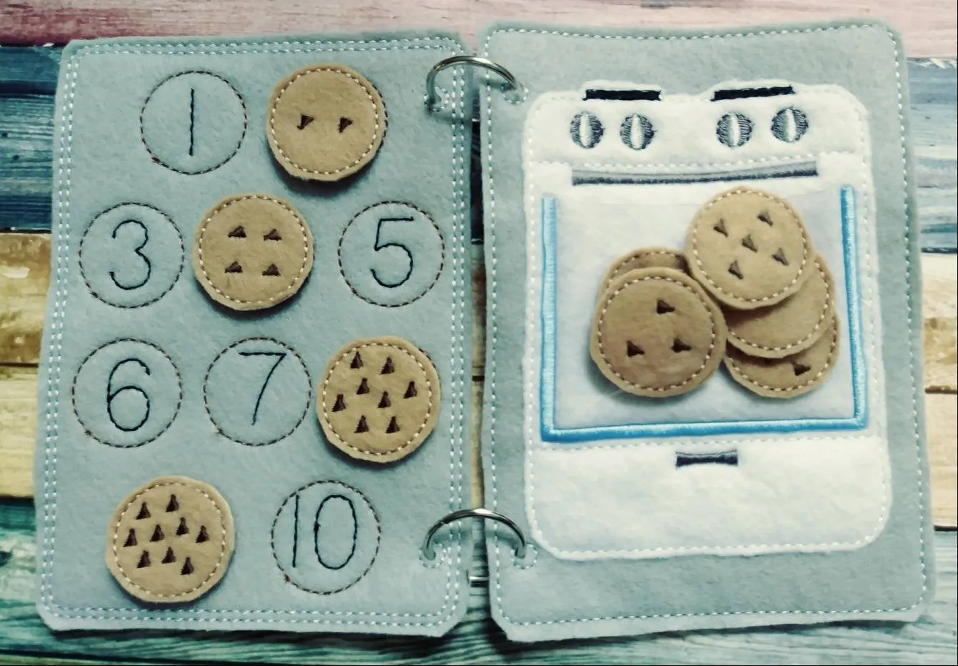 Learn to count  - Toddler quiet book page - toddler busy book - counting from 1 -10 page - learning page - number page - busy book