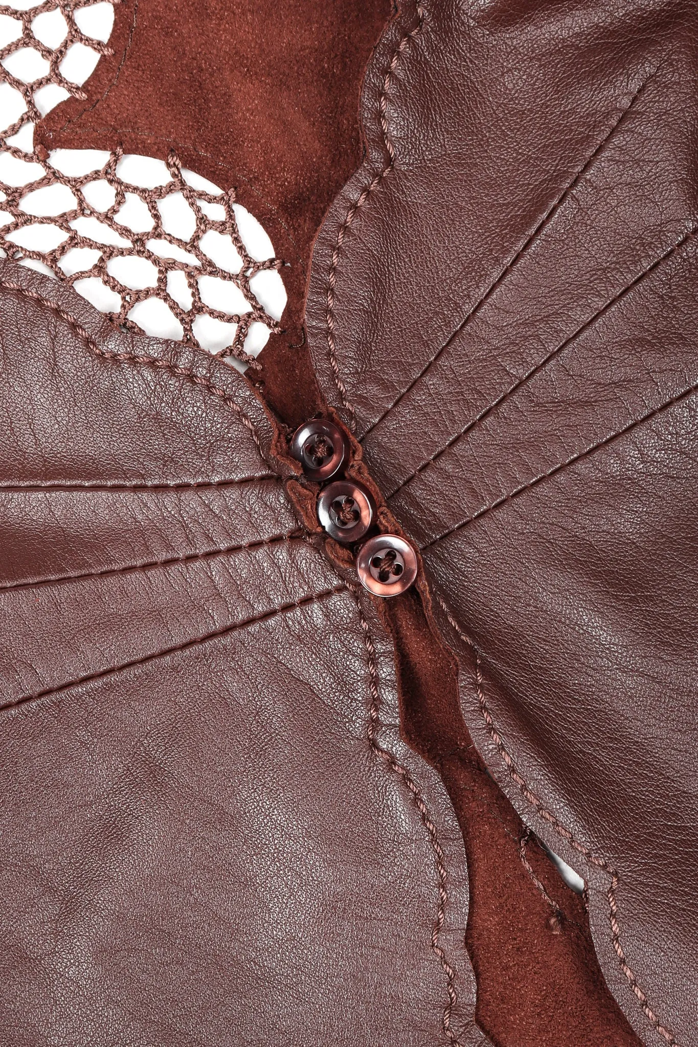 Leather Crochet Butterfly Top