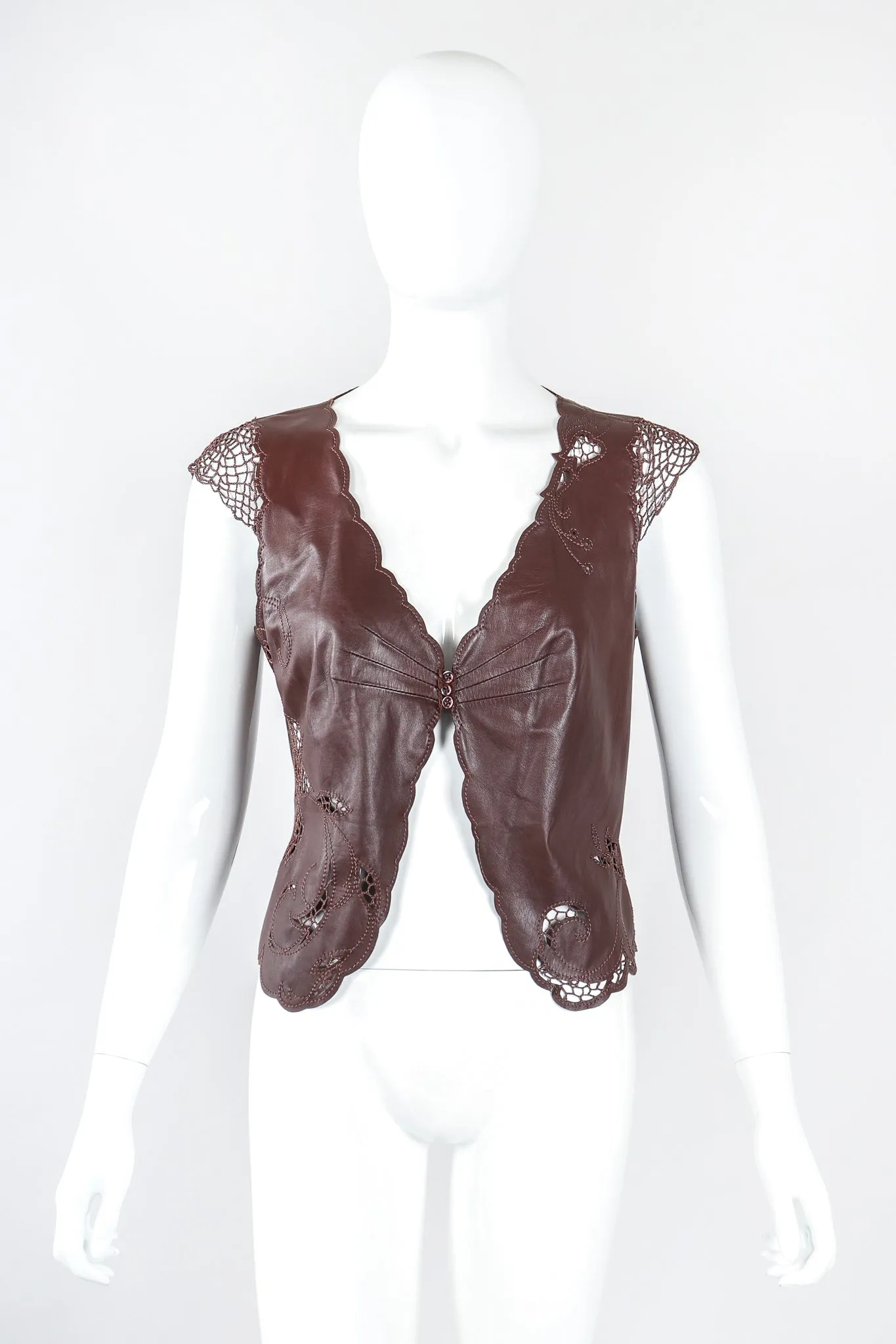 Leather Crochet Butterfly Top