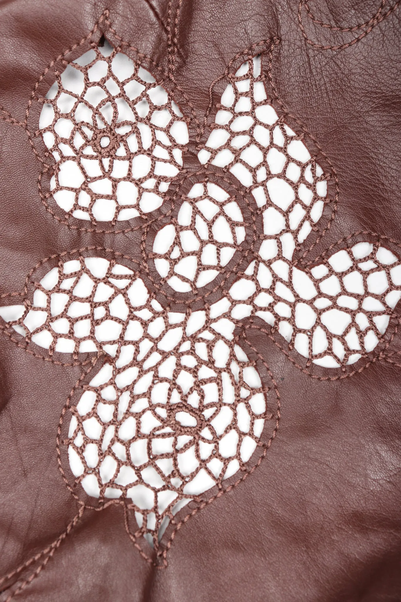Leather Crochet Butterfly Top