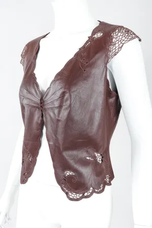 Leather Crochet Butterfly Top