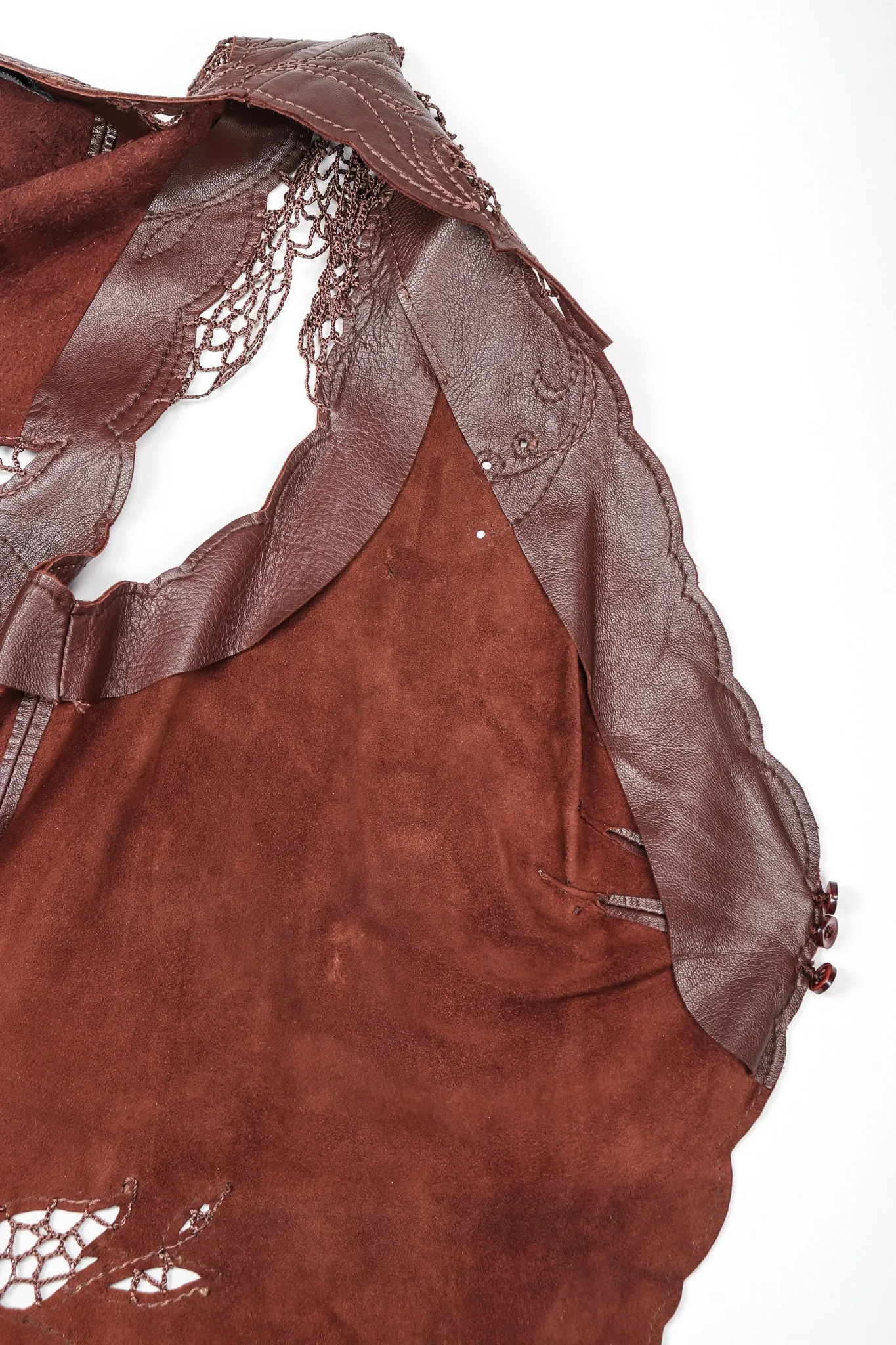 Leather Crochet Butterfly Top