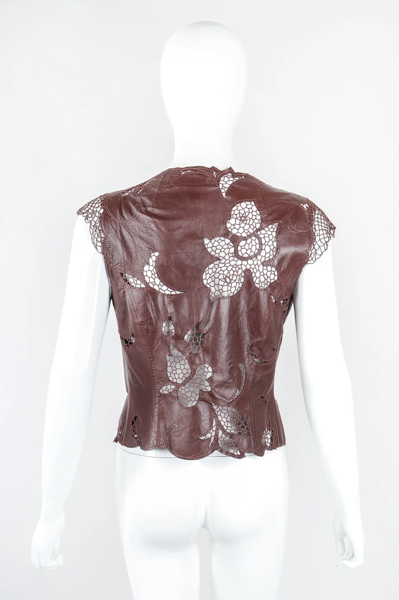 Leather Crochet Butterfly Top