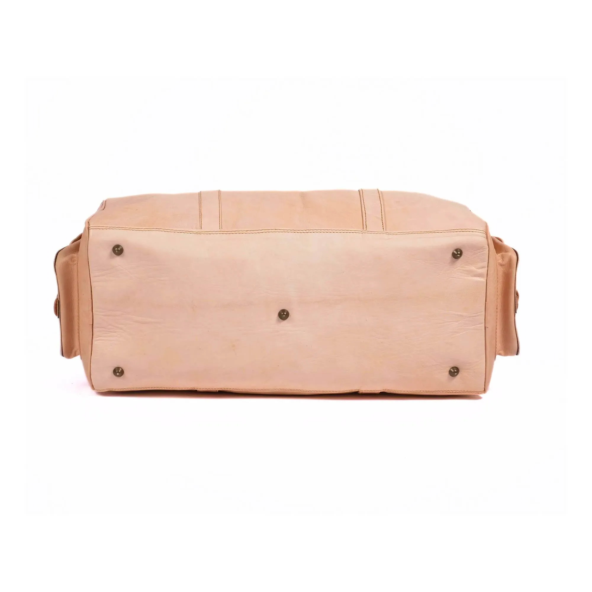 Leather Duffel Bag, Weekender Natural Tan Leather Travel Bag