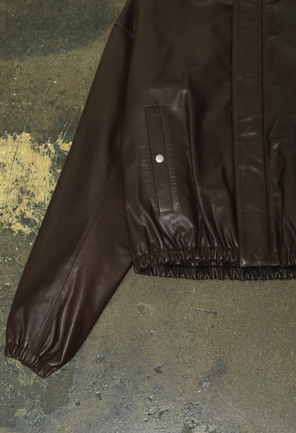 Leather Jumper Jacket / Chocolate