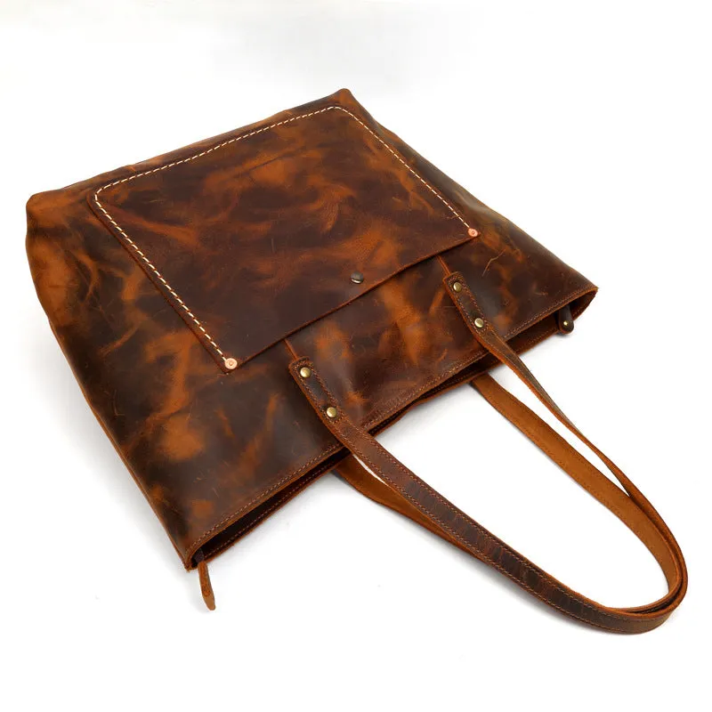 Leather Tote Bag - Handcrafted Full-Grain Leather