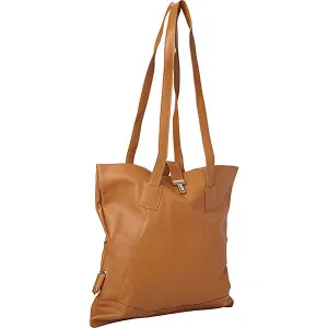 LEATHER TOTE W/SIDE STRAPS