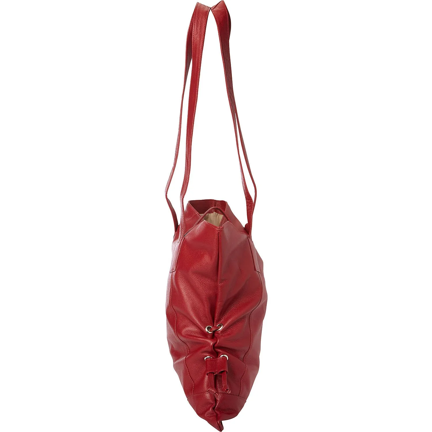 LEATHER TOTE W/SIDE STRAPS