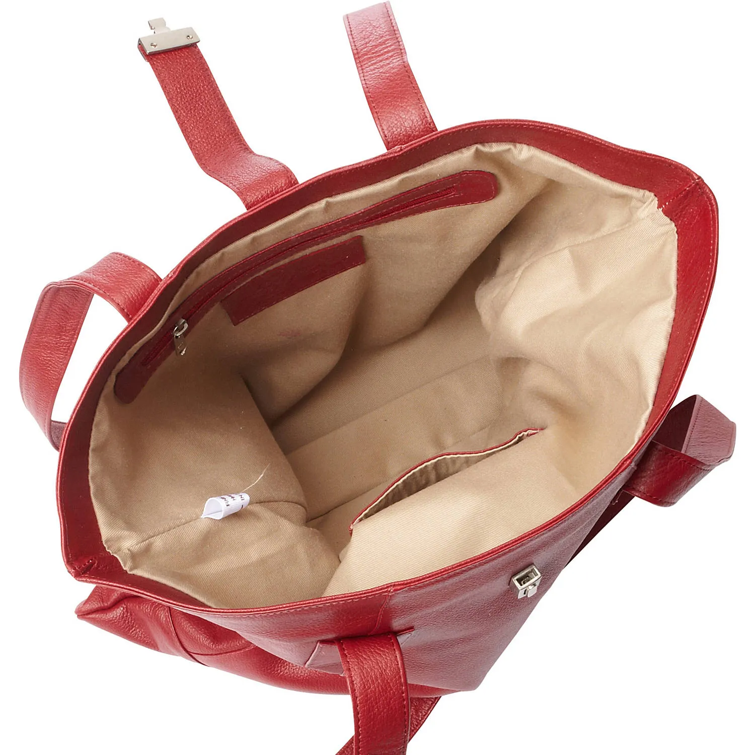 LEATHER TOTE W/SIDE STRAPS