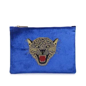LEOPARD EMBROIDERED CLUTCH BAG