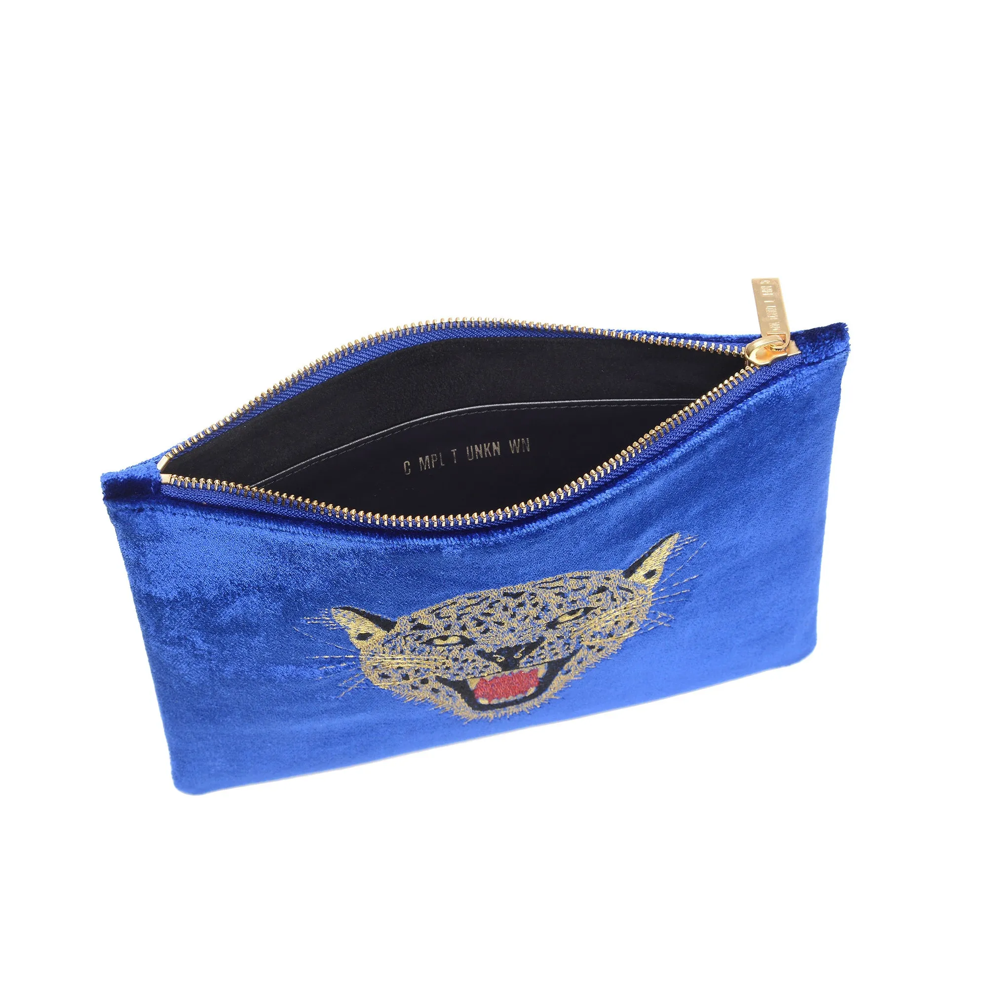 LEOPARD EMBROIDERED CLUTCH BAG