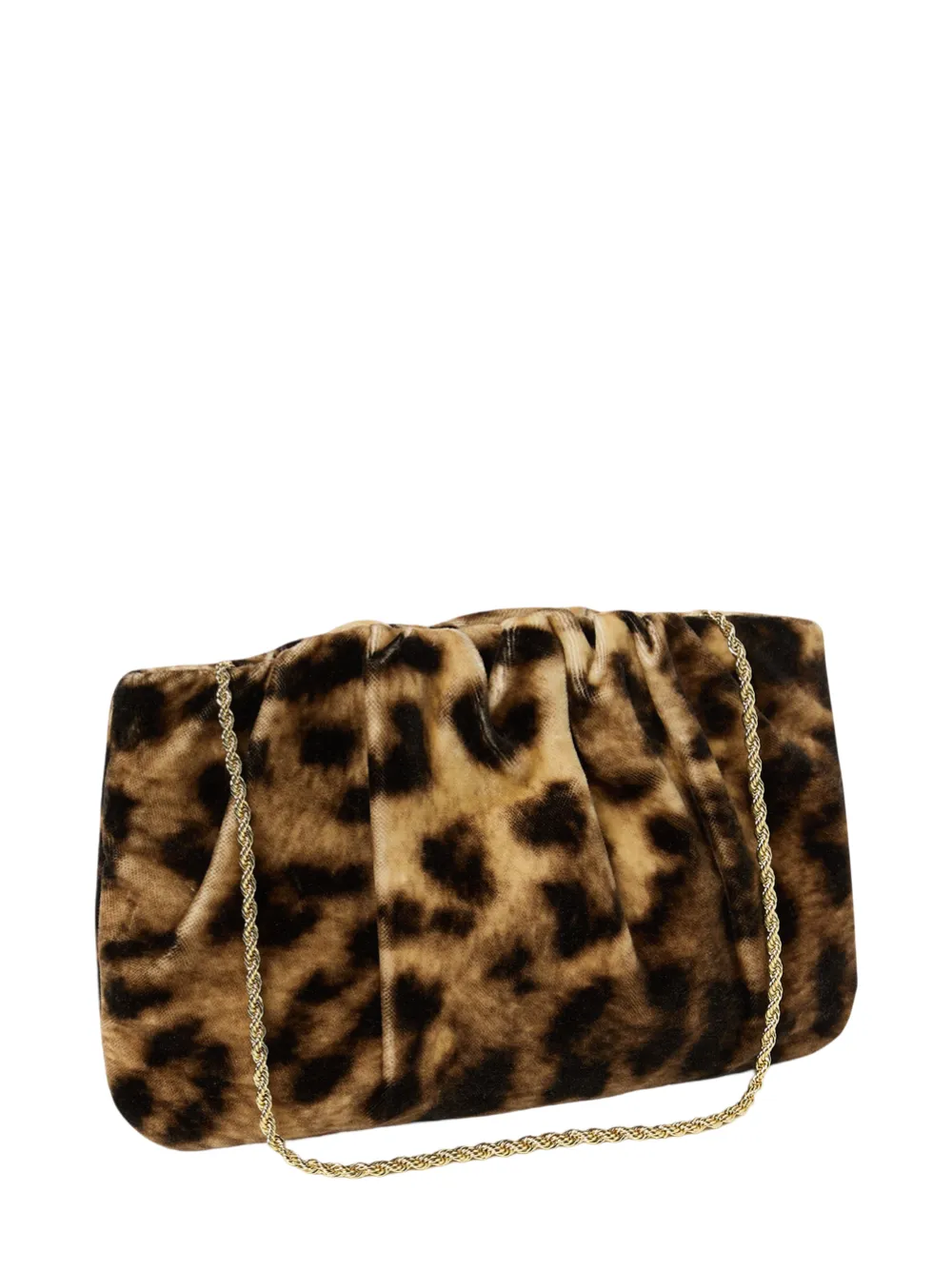 Loeffler Randall Serena Leopard Gathered Velvet Clutch