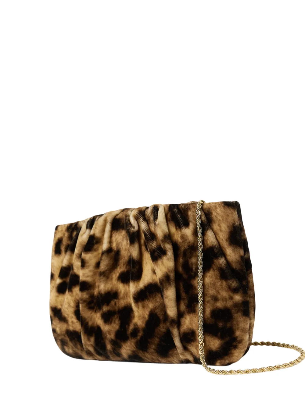 Loeffler Randall Serena Leopard Gathered Velvet Clutch