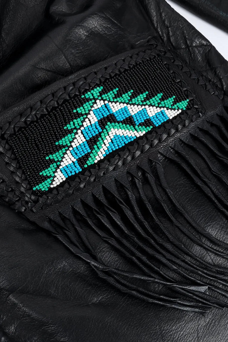Longline Beaded Leather Fringe Jacket